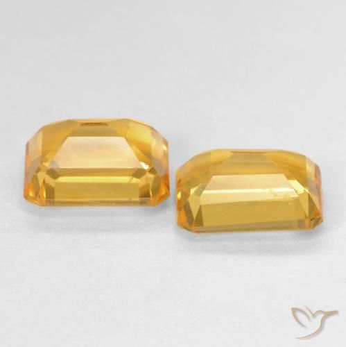 3.07 ct natürliche Medium Light Orange-Gold Citrin-Edelsteine, Oktagonschliff, VVS
