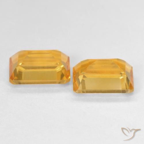 2.91 ct natürliche Medium Light Orange-Gold Citrin-Edelsteine, Oktagonschliff, VVS