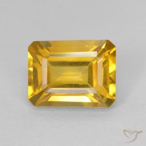 1.64ct Natürlicher Golden Citrin, Smaragdschliff, VVS