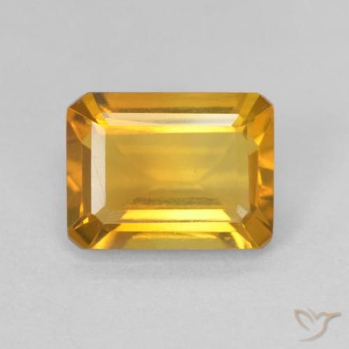 1.40ct Natürlicher Dunkelgolden Citrin, Smaragdschliff, VVS