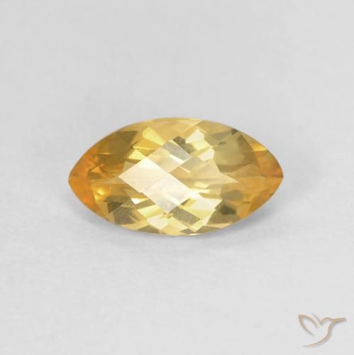 0.90ct Natürlicher Medium Light-Golden Citrin, Marquise, VVS-VS