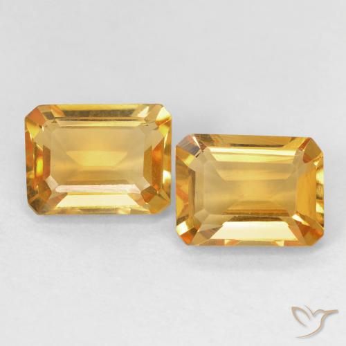2.82ctw Natürlicher Medium Light Orange-Gold Citrin, Smaragdschliff, VVS