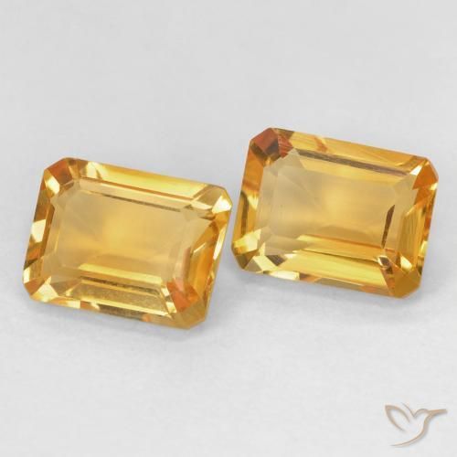 2.82 ct natürliche Medium Light Orange-Gold Citrin-Edelsteine, Oktagonschliff, VVS