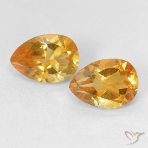 1.46ctw Natürlicher Orange-Gold Citrin, Birnenform, VVS-VS