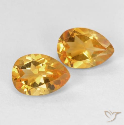 1.46 ct natürliche Orange-Gold Citrin-Edelsteine, Birnenform, VVS-VS