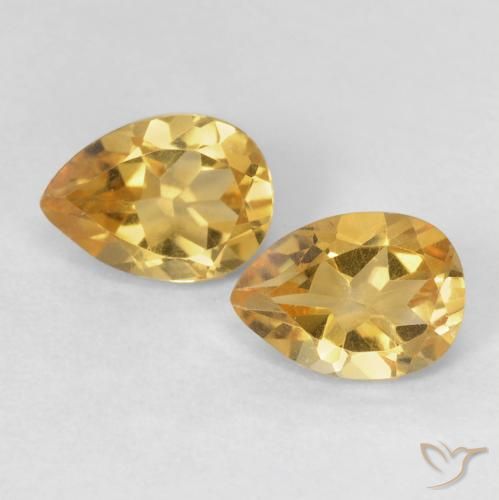 1.40ctw Natürlicher Orange-Gold Citrin, Birnenform, VVS-VS, Photo A