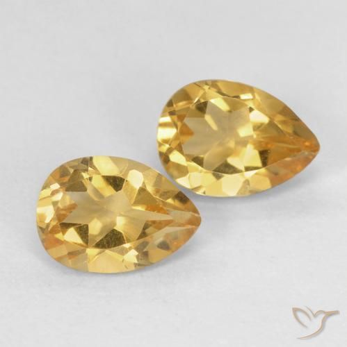 1.40 ct natürliche Orange-Gold Citrin-Edelsteine, Birnenform, VVS-VS