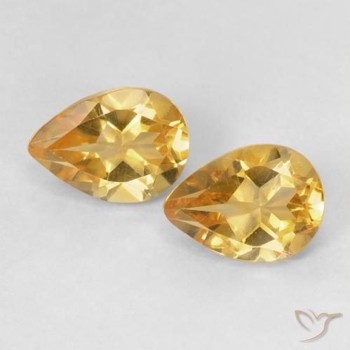 1.44ctw Natürlicher Orange-Gold Citrin, Birnenform, VVS-VS