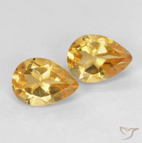 1.44 ct natürliche Orange-Gold Citrin-Edelsteine, Birnenform, VVS-VS
