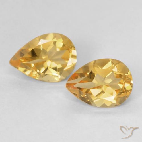 1.41ctw Natürlicher Golden Citrin, Birnenform, VVS-VS