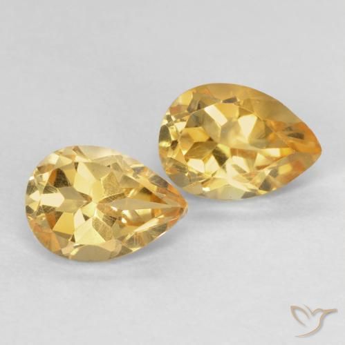1.55 ct natürliche Orange-Gold Citrin-Edelsteine, Birnenform, VVS-VS