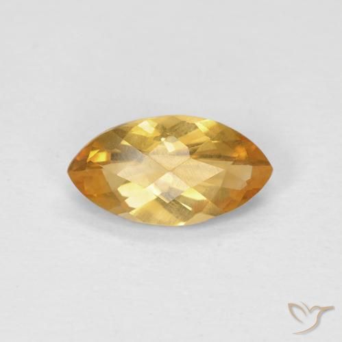0.81ct Natürlicher Medium Light Orange-Gold Citrin, Marquise, VS, Photo A
