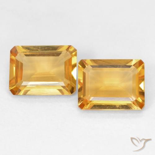 2.66ctw Natürlicher Medium Light Orange-Gold Citrin, Smaragdschliff, VVS