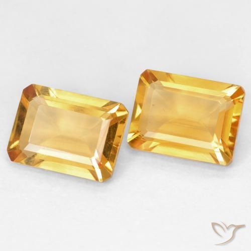 2.66 ct natürliche Medium Light Orange-Gold Citrin-Edelsteine, Oktagonschliff, VVS