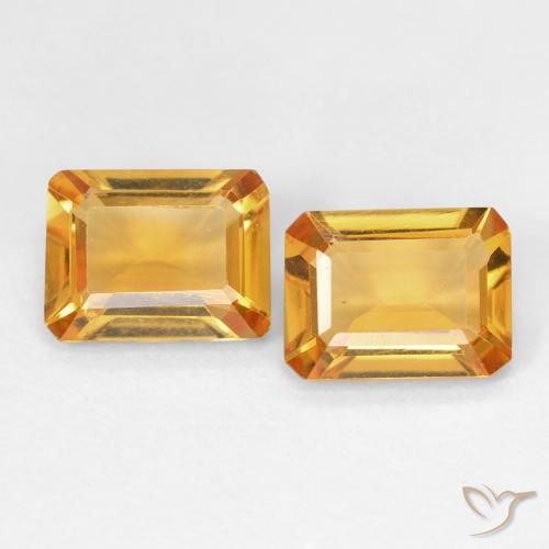 2.58ctw Natürlicher Medium Light Orange-Gold Citrin, Smaragdschliff, VVS