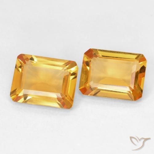 2.58 ct natürliche Medium Light Orange-Gold Citrin-Edelsteine, Oktagonschliff, VVS