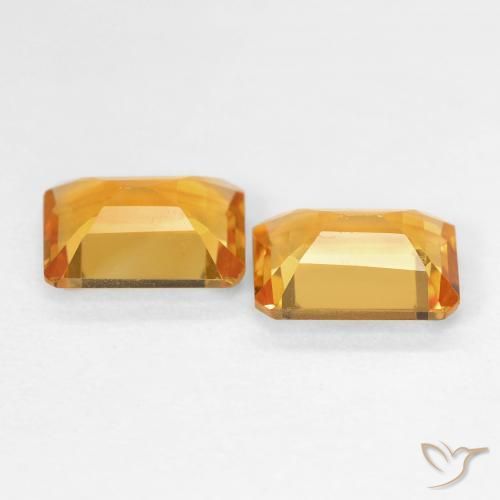 2.58 ct natürliche Medium Light Orange-Gold Citrin-Edelsteine, Oktagonschliff, VVS