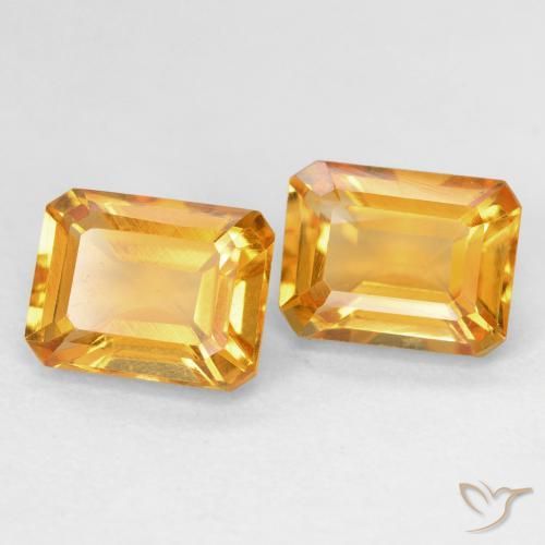 3.20 ct natürliche Orange-Gold Citrin-Edelsteine, Oktagonschliff, VVS