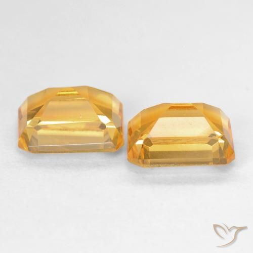 3.20 ct natürliche Orange-Gold Citrin-Edelsteine, Oktagonschliff, VVS