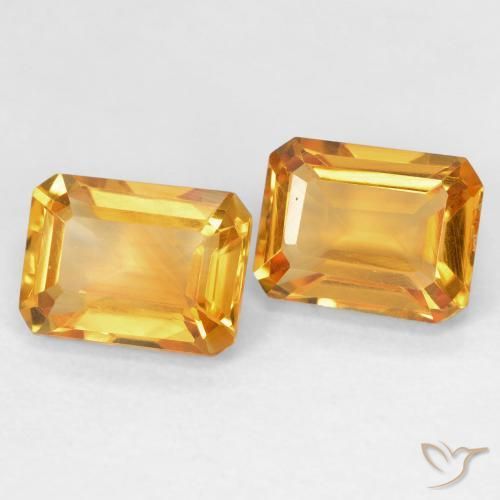 3.17 ct natürliche Medium Light Orange-Gold Citrin-Edelsteine, Oktagonschliff, VVS