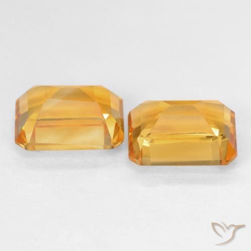 3.17 ct natürliche Medium Light Orange-Gold Citrin-Edelsteine, Oktagonschliff, VVS