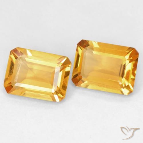 2.82 ct natürliche Orange-Gold Citrin-Edelsteine, Oktagonschliff, VVS