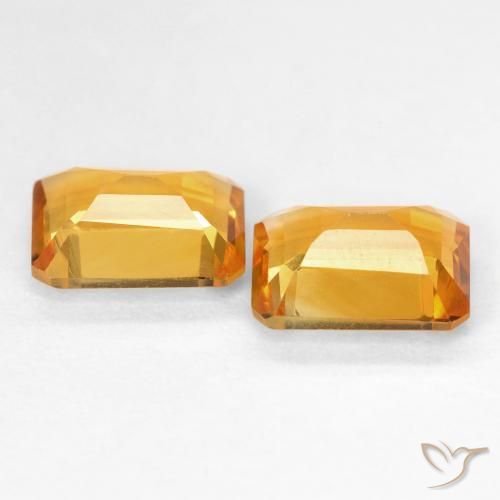 2.82 ct natürliche Orange-Gold Citrin-Edelsteine, Oktagonschliff, VVS