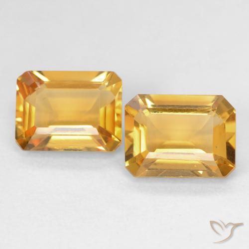 2.96ctw Natürlicher Orange-Gold Citrin, Smaragdschliff, VVS