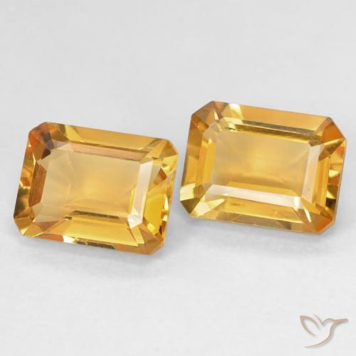 2.96 ct natürliche Orange-Gold Citrin-Edelsteine, Oktagonschliff, VVS