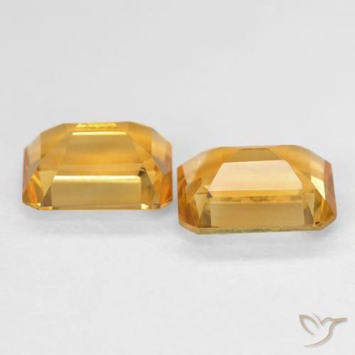 2.96 ct natürliche Orange-Gold Citrin-Edelsteine, Oktagonschliff, VVS