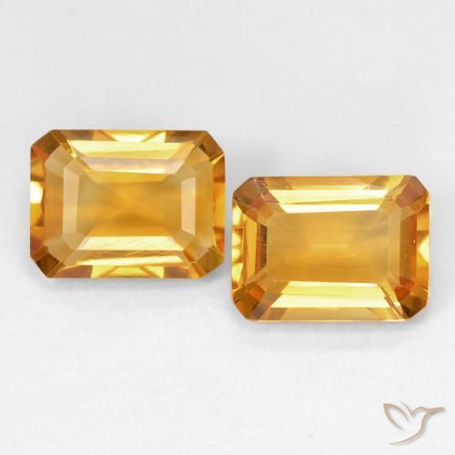 2.91ctw Natürlicher Medium Light Orange-Gold Citrin, Smaragdschliff, VVS