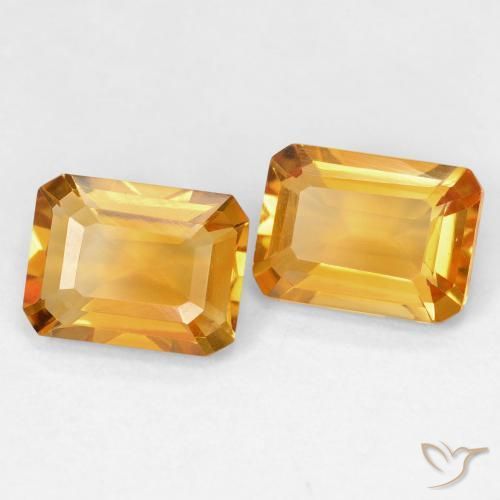 2.91 ct natürliche Medium Light Orange-Gold Citrin-Edelsteine, Oktagonschliff, VVS