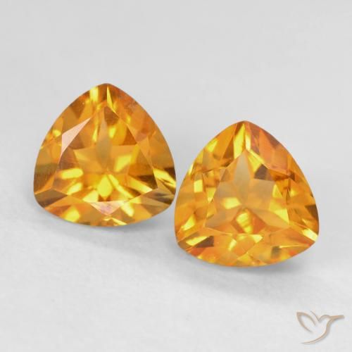 1.68ctw Natürlicher Medium Light Orange-Gold Citrin, Trillion, VVS-VS