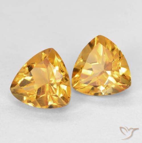 1.60 ct natürliche Orange-Gold Citrin-Edelsteine, Trillion, VVS-VS