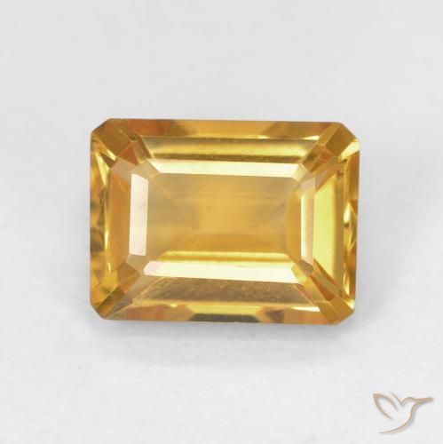1.56ct Natürlicher Orange-Gold Citrin, Smaragdschliff, VVS
