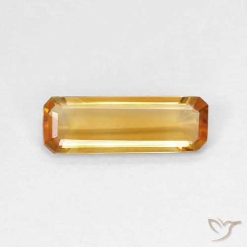 1.11ct Natürlicher Mittelorange Citrin, Smaragdschliff, VVS