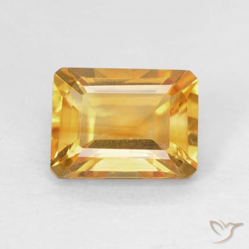 1.62ct Natürlicher Medium Light Orange-Gold Citrin, Smaragdschliff, VVS