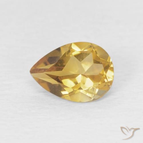 0.67ct Natürlicher hellgolden Citrin, Birnenform, VVS