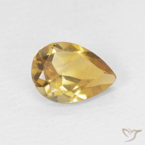 9,17 ctw natürlicher hellgolden Citrin, Birnenform, VVS