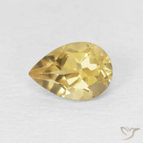 0.66ct Natürlicher Golden Citrin, Birnenform, VVS