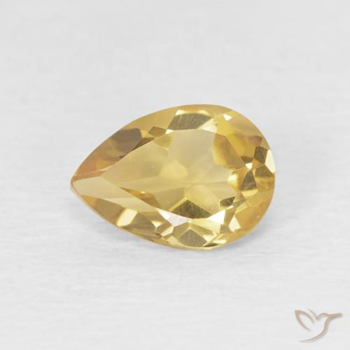 0.67ct Natürlicher gold-orange Citrin, Birnenform, VVS