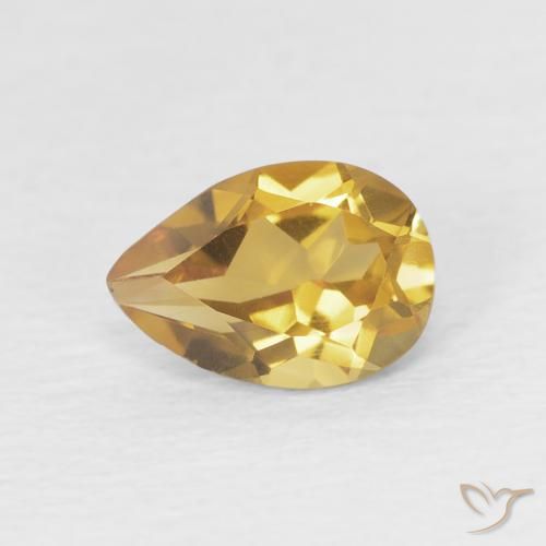 0.66ct Natürlicher Golden Citrin, Birnenform, VVS