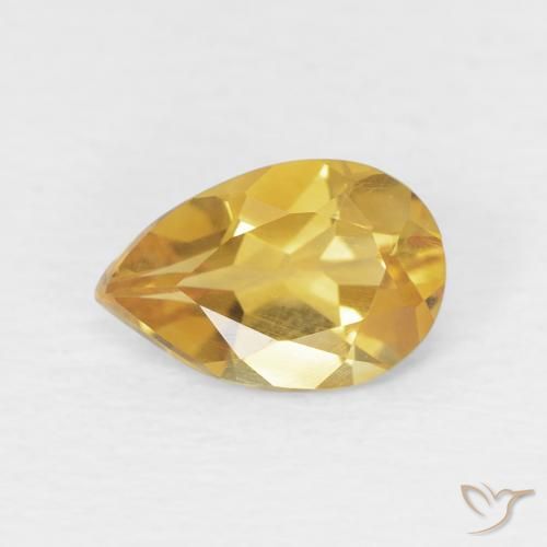 0.68ct Natürlicher hellgolden Citrin, Birnenform, VVS