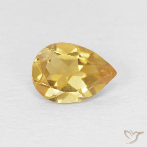 0.56ct Natürlicher hellgolden Citrin, Birnenform, VVS-VS