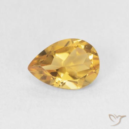 0.66ct Natürlicher Golden Citrin, Birnenform, VVS