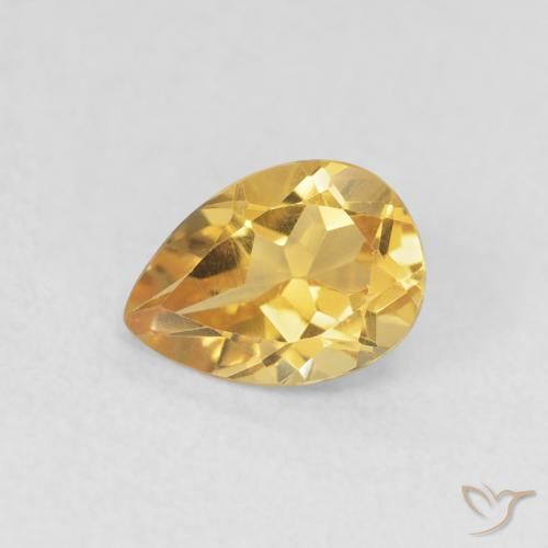 0.73ct Natürlicher Golden Citrin, Birnenform, VVS-VS
