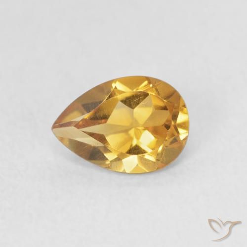0.64ct Natürlicher Golden Citrin, Birnenform, VVS