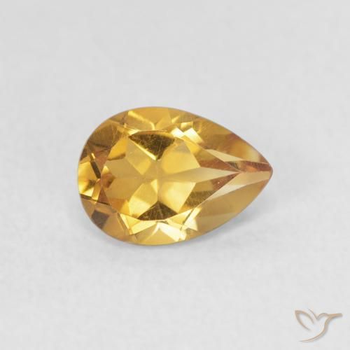 9,17 ctw natürlicher Golden Citrin, Birnenform, VVS