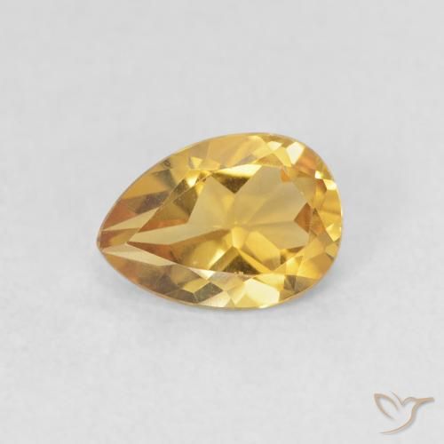 0.67ct Natürlicher Tiefes Gold Citrin, Birnenform, VVS
