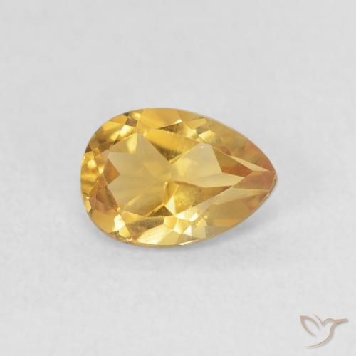 9,17 ctw natürlicher Tiefes Gold Citrin, Birnenform, VVS